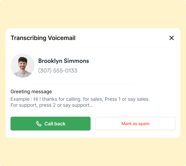 Business voicemail