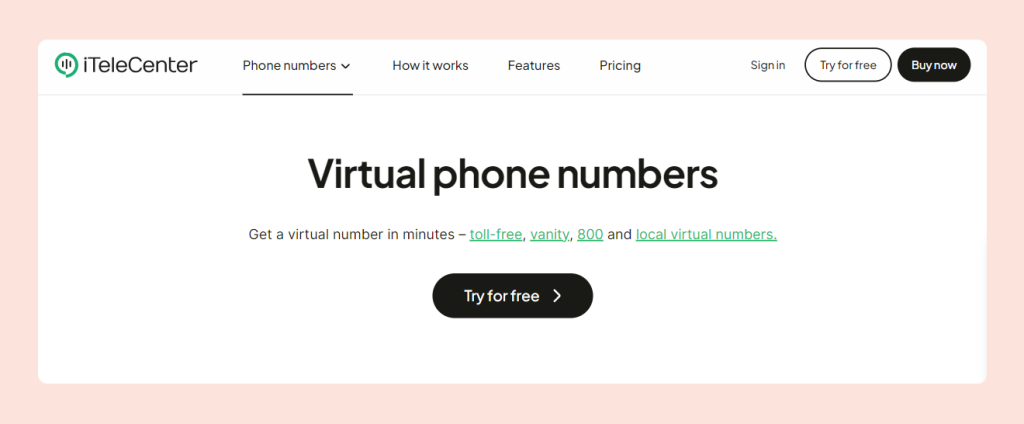 Get a VoIP phone numbers for business with iTeleCenter