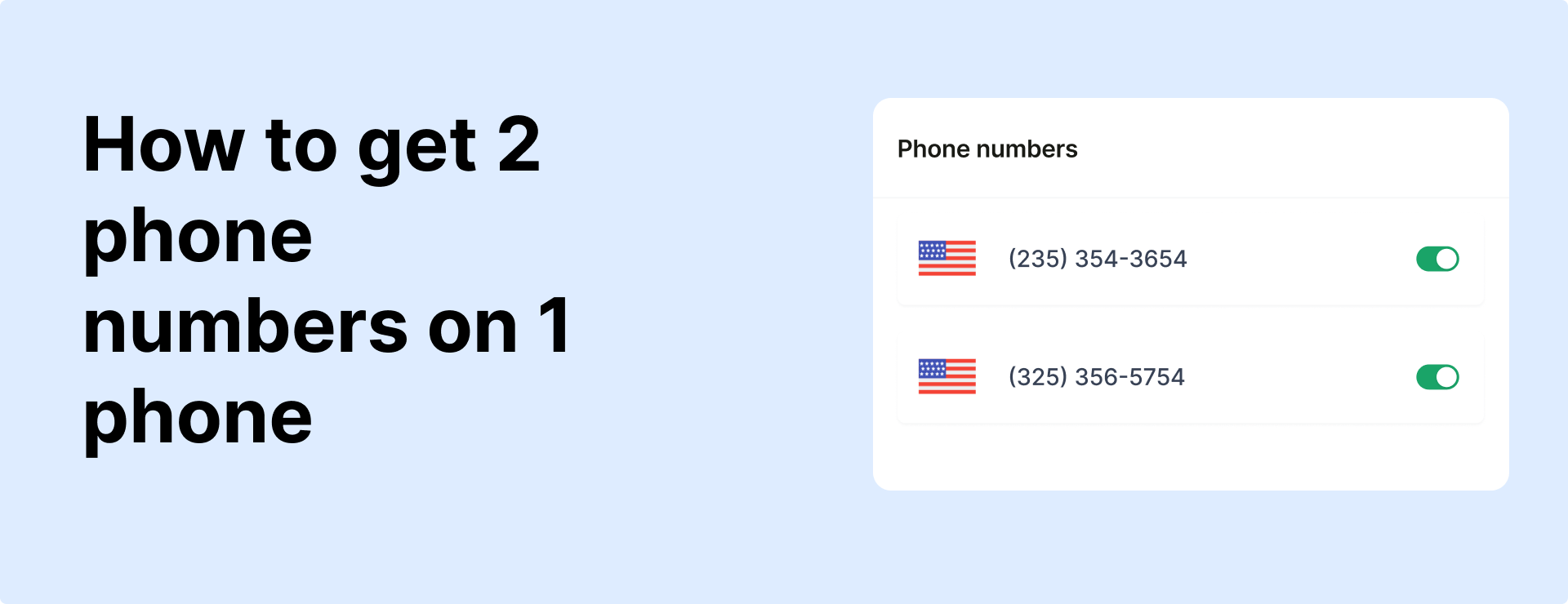 2 phone numbers on 1 phone
