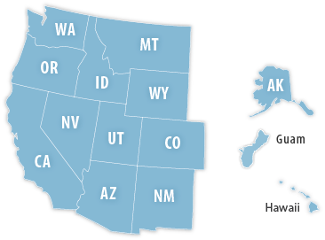 US area codes in the west