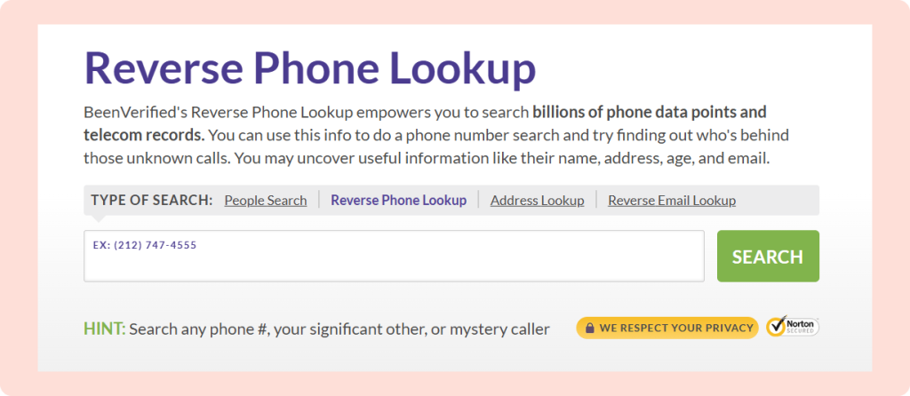 check phone number owner name online free with BeenVerified