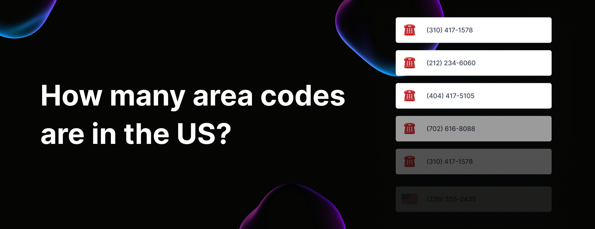How many area codes are in the US?