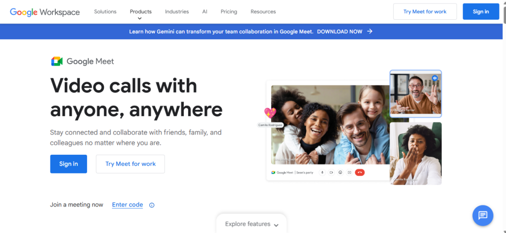 Google meet for workspace users