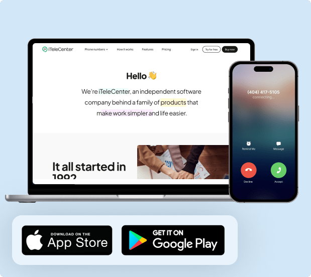 Make calls, send texts and more with iTeleCenter’s web and mobile apps
